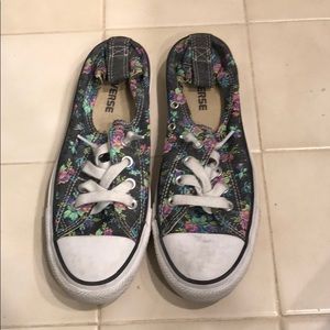 Converse slip on tennis shoes - floral